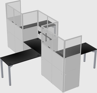 L-shape cubicles