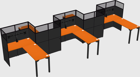 L-shape cubicles