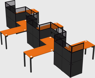 L-shape cubicles