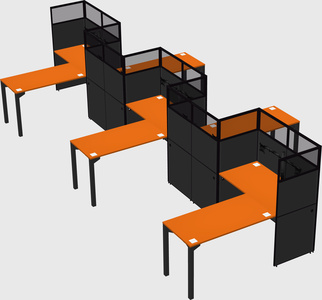 L-shape cubicles