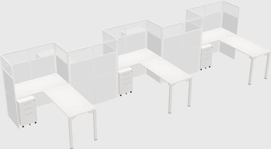 L-shape cubicles