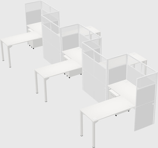 L-shape cubicles