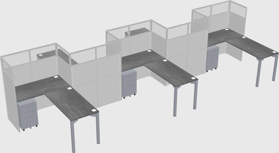 L-shape cubicles