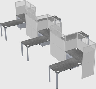 L-shape cubicles