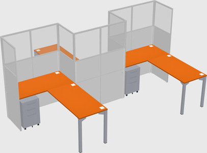 L-shape cubicles