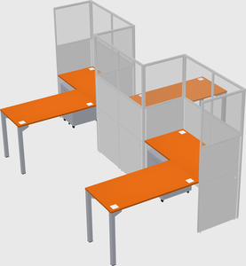 L-shape cubicles