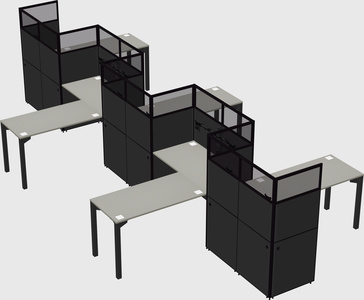 L-shape cubicles
