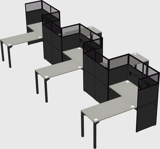 L-shape cubicles