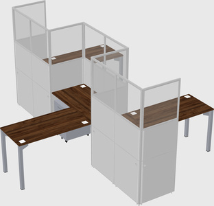 L-shape cubicles