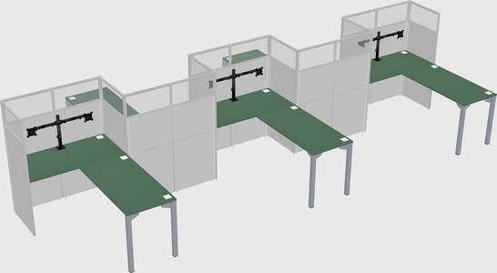 L-shape cubicles