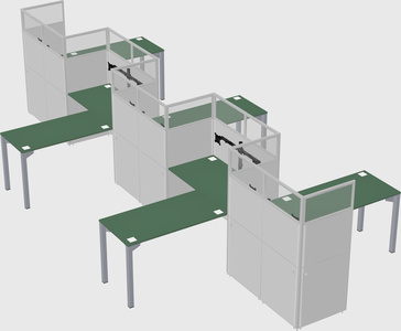 L-shape cubicles
