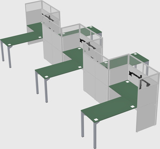 L-shape cubicles