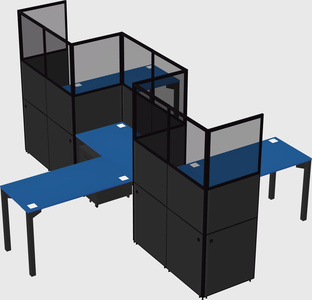 L-shape cubicles