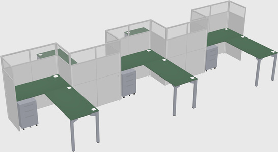 L-shape cubicles