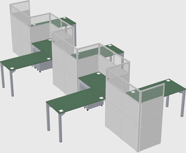 L-shape cubicles
