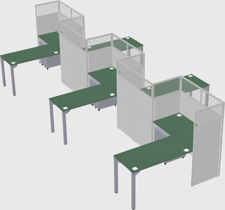 L-shape cubicles
