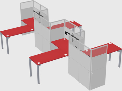 L-shape cubicles