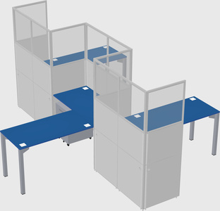 L-shape cubicles