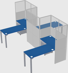 L-shape cubicles