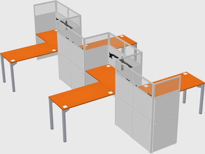 L-shape cubicles
