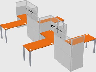 L-shape cubicles