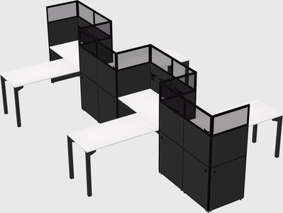 L-shape cubicles