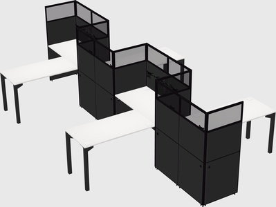 L-shape cubicles