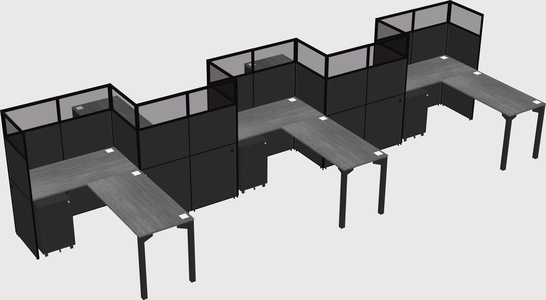 L-shape cubicles