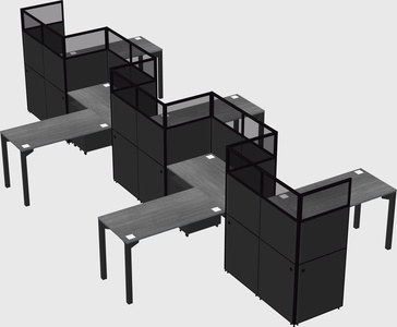 L-shape cubicles