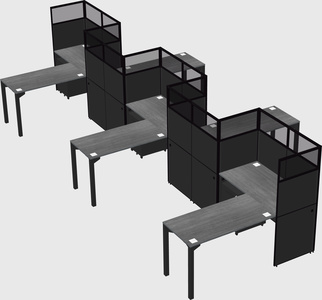 L-shape cubicles