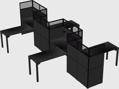 L-shape cubicles