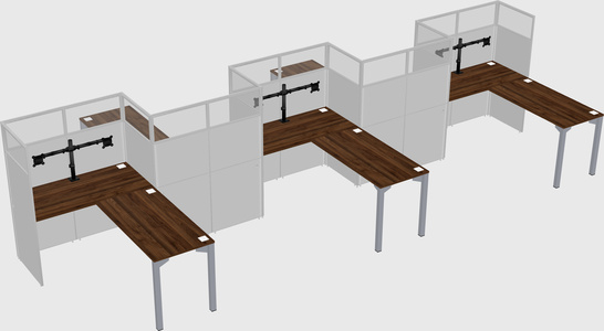 L-shape cubicles