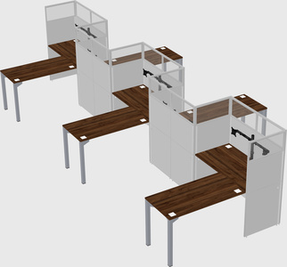 L-shape cubicles