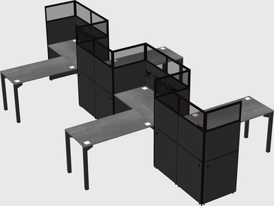 L-shape cubicles
