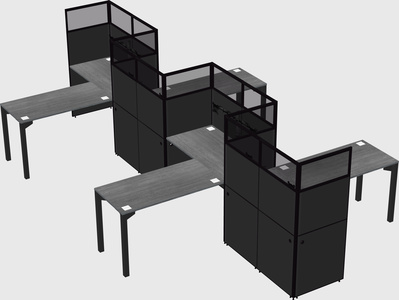 L-shape cubicles