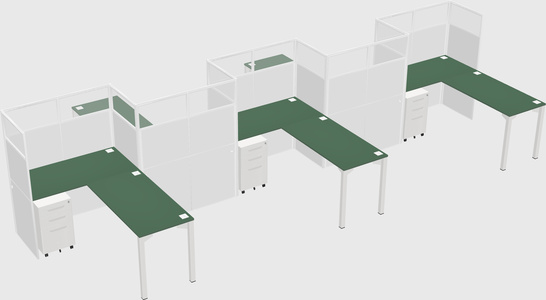 L-shape cubicles