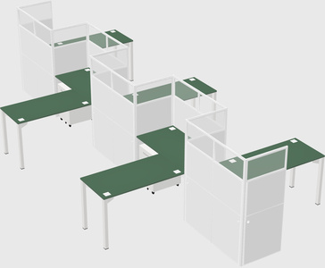 L-shape cubicles