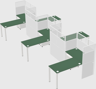 L-shape cubicles