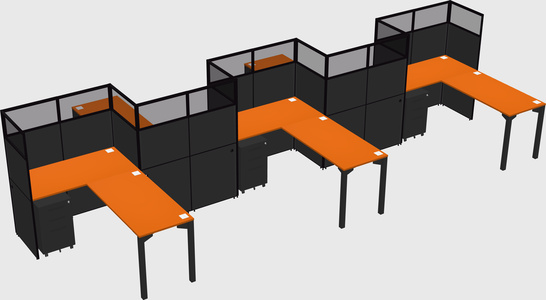 L-shape cubicles