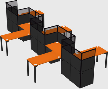 L-shape cubicles