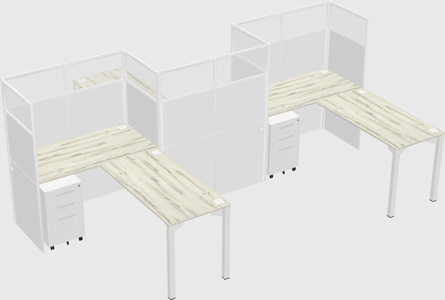 L-shape cubicles