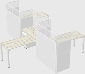 L-shape cubicles