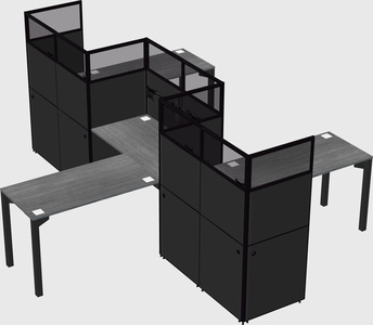 L-shape cubicles