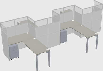 L-shape cubicles