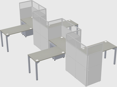 L-shape cubicles