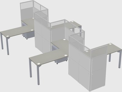 L-shape cubicles