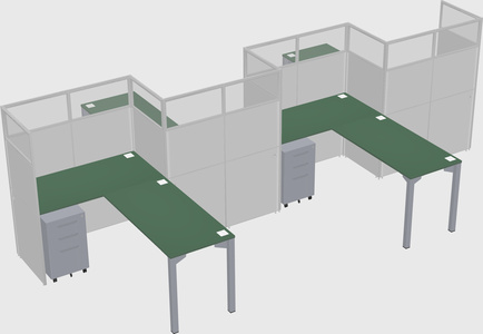 L-shape cubicles