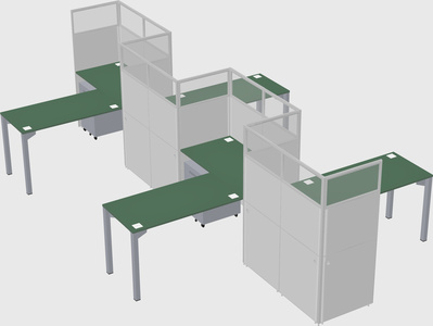 L-shape cubicles