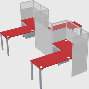 L-shape cubicles