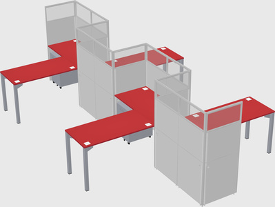 L-shape cubicles
